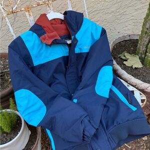 O'Neill Kids Navy and Aqua Puffer Jacket